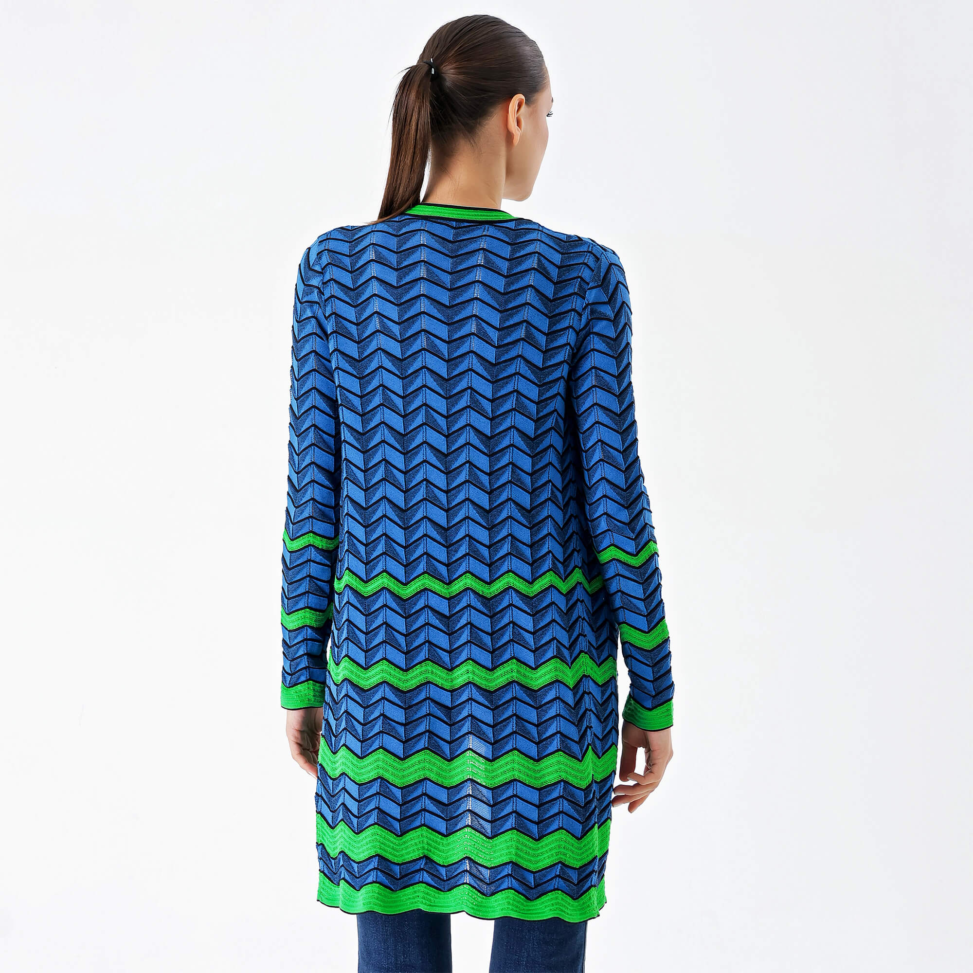 Missoni - Blue&Green&Black Zigzag Cardigan